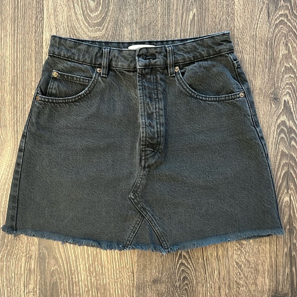 Zara Black Denim Mini Skirt